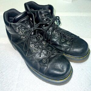 Dr Martens 10962 Men's Size 12 Black Leather Motorcycle 8 Eyelet Combat Boots